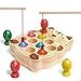 NAODONGLI Fishing Game for Kids 35Wooden Montessori Preschool Education Learning HandEye Cognition Fine Motor Skill Color Sorting Magnetic Fishing Toys Easter Basket Stuffers Gifts for Boys Girls - Image 4