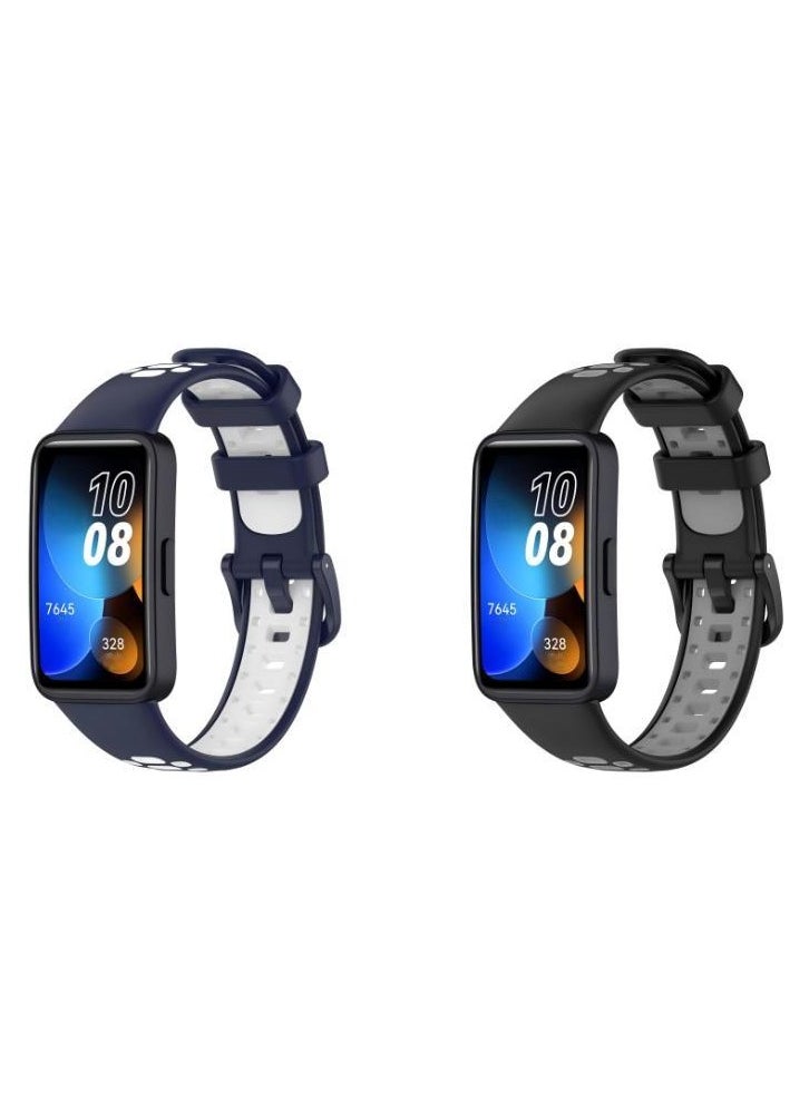 HW 2Pcs Silicone Watchband For Huawei Band 8 Huawei Band 9 Strap SmartWatch WristbandBracelet Wriststrap Sport Replacement  - Image 1
