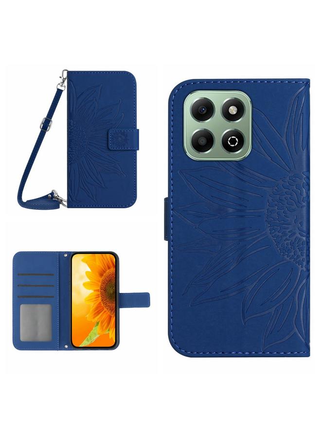 S-TOP Case For Honor X6b Skin Feel Sun Flower Pattern Leather Phone Case with Lanyard - Image 1