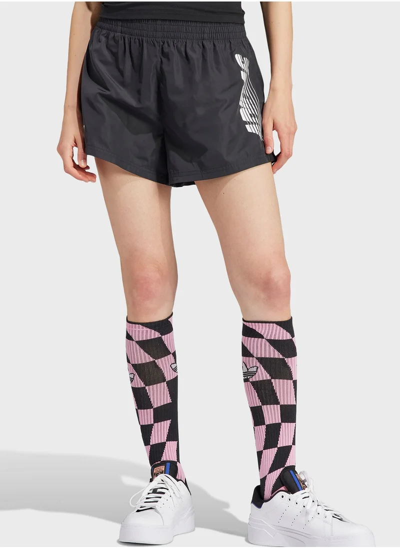 adidas Originals Side Graphic High-Waisted Shorts