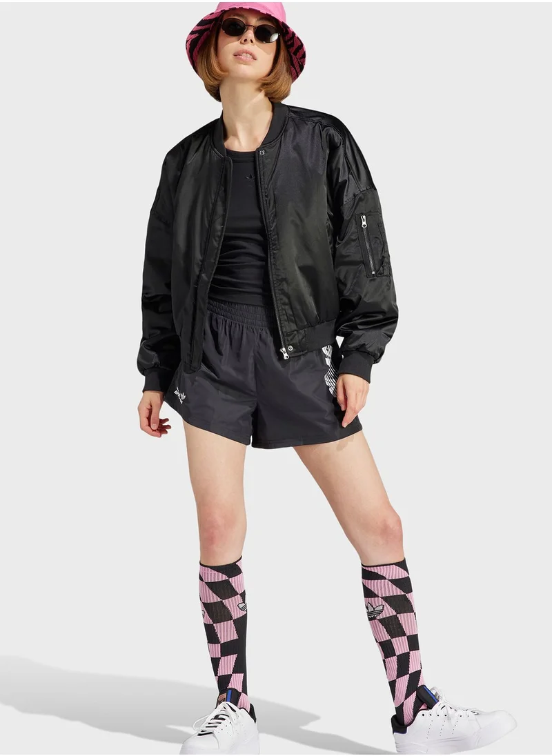 adidas Originals Side Graphic High-Waisted Shorts
