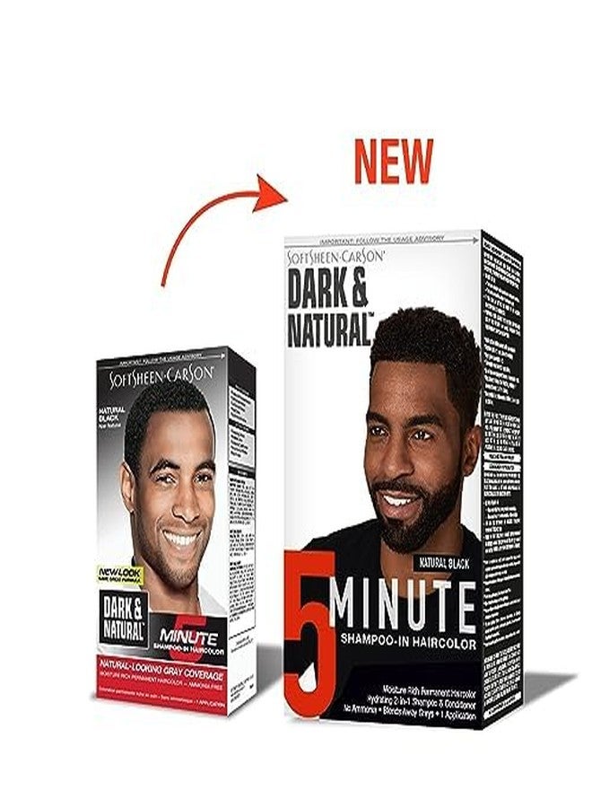 SOFT SHEEN SoftSheen-Carson Dark & Natural Hair Color for Men 5 Minutes, Natural Looking Gray Coverage for Up To 6 Weeks, Shampoo-in Permanent Hair Dye, Ammonia Free, Natural Black, 2 Count - Image 5