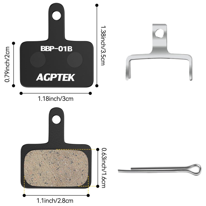 AGPTEK Bike Brake Pads, High-Performance Brake Pads, Resin Disc Brake Pads & Spring for Mountain Bike Disc Brakes, 4 Pairs Bike Pads, Compatible with TRP Tektro Shimano Deore Br, Black - Image 5