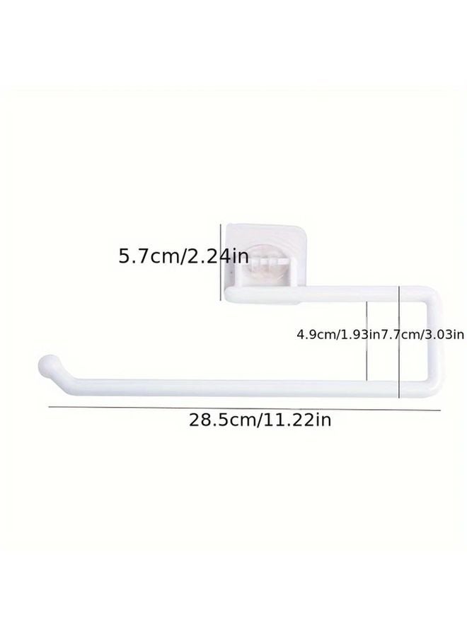 White Wall Mounted Storage Rack No Drilling For Kitchen Bathroom Paper Towels - Image 4