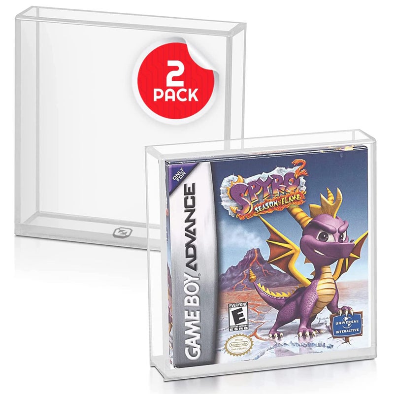 Acrylic Video Game Box Protector Compatible for Nintendo Game Boy and Game Boy Advance Acrylic GBA game case 4mm Gameboy Box Protectors Pack of 2