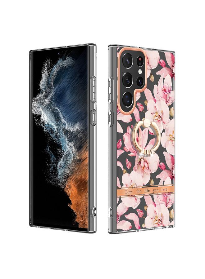 S-TOP Case For Samsung Galaxy S23 Ultra 5G Flowers and Plants Series IMD TPU Phone Case with Ring Holder - Image 1