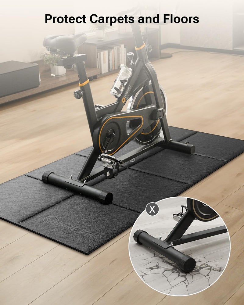 UREVO Foldable Treadmill Mat, Exercise Bike Mats for Home Gym Workout, Waterproof Non-Slip Exercise Equipment Mat Floor Protector for Indoor Walking pad, Cycles, Rowing Machine, Elliptical - Image 4