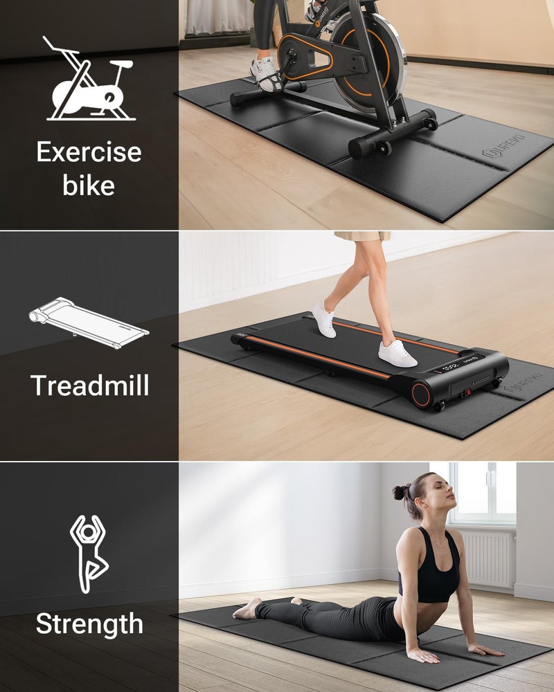 UREVO Foldable Treadmill Mat, Exercise Bike Mats for Home Gym Workout, Waterproof Non-Slip Exercise Equipment Mat Floor Protector for Indoor Walking pad, Cycles, Rowing Machine, Elliptical - Image 3