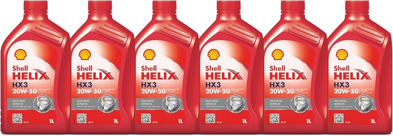 Shell Helix HX3 20W-50 (1 Litre) (Pack of 6) - Image 1