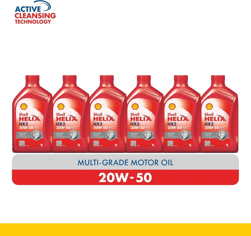 Shell Helix HX3 20W-50 (1 Litre) (Pack of 6) - Image 2