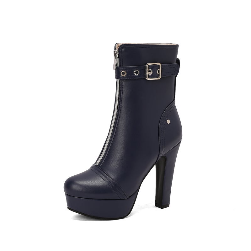 Wish Winter Fashion Super High Heel Thick Bottom 40-50 Low Tube Thick Bottom Low Boots Women - Image 1