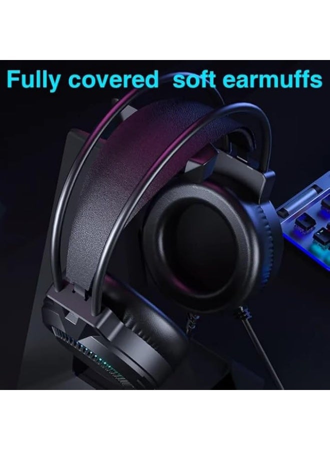 اتش بي سماعة ألعاب H100 USB بصوت محيطي 7.1 - تأثير إضاءة RGB ملونة - لطيفة على البشرة وجيدة التهوية - ميكروفون قابل للتعديل مع خاصية إلغاء الضوضاء - مكبرات صوت 50 مم - لأجهزة الكمبيوتر الشخصية و PS4 | أسود - Image 5