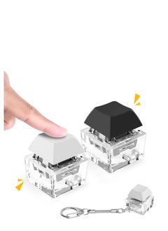 Generic Keyboard Toys, 2 Pcs Fidget Keyboard Keychain, Relief Finger Keyboard Keychain, Exercise Wrist & Stress Relief, for Adult and Children to Pass The Time (White&Black)  - Image 1