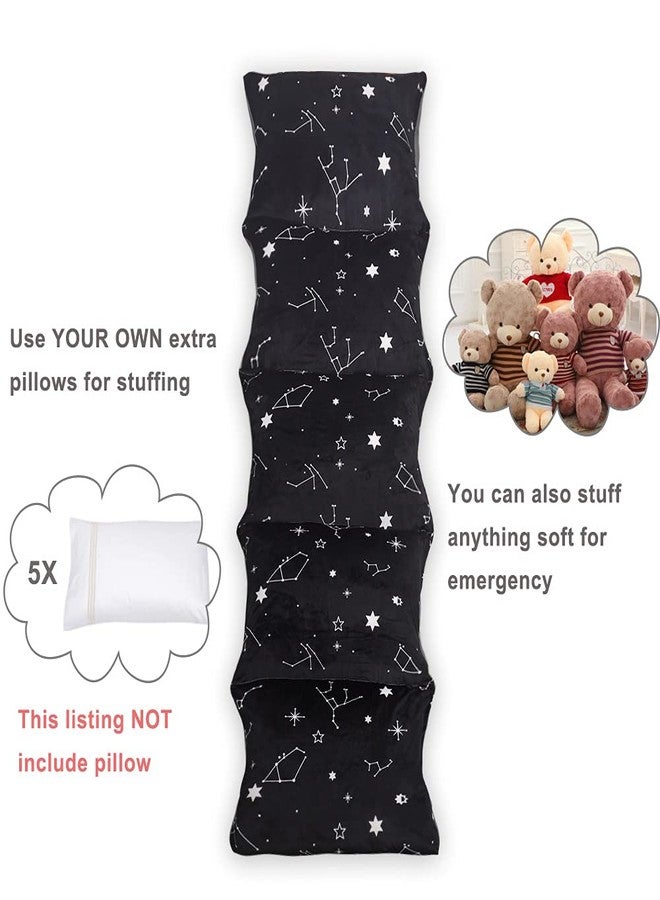 ICOPUCA Floor Lounger Pillow casing for boy Girl,Without pillow, Soft Minky Plush, Black Constellation Print, Cover/Sleeve Only! Perfect Reading, Watching TV Cushion - great for Sleepovers, Queen Size; - Image 2