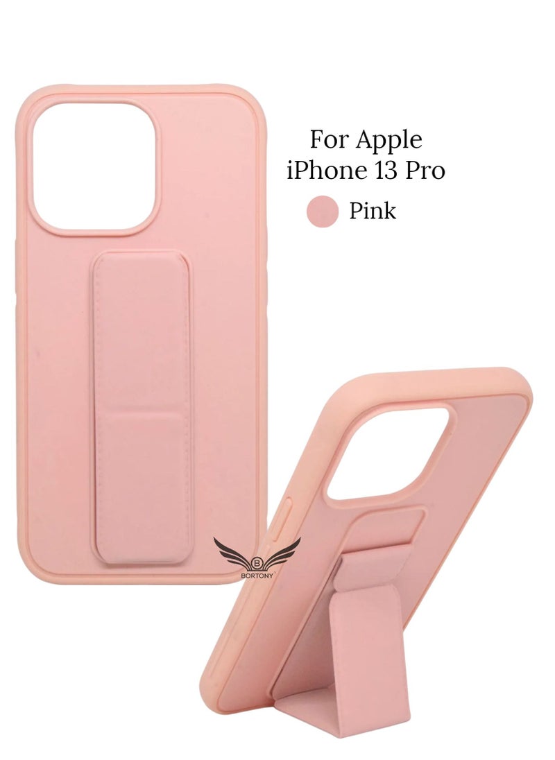 BORTONY - Premium Silicone Hand Strap Grip Car Mount Kickstand And Finger Grip Case Cover For Apple iPhone 13 Pro - Image 1