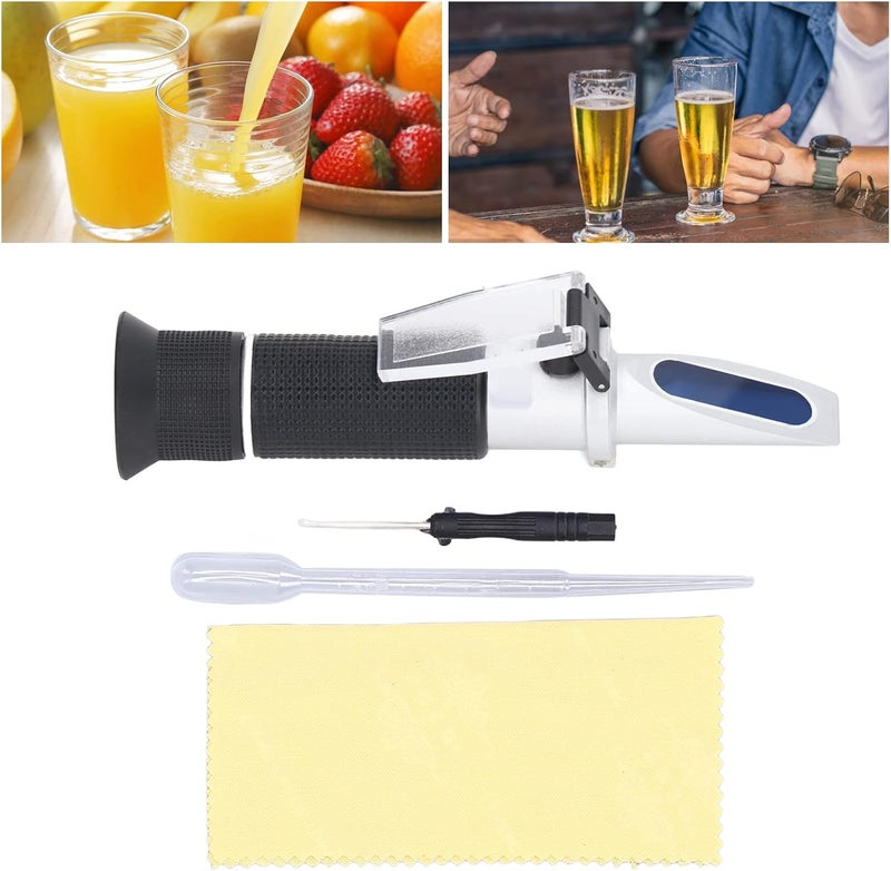 Dual Scale Refractometer for Sugar Brewing, Handheld Measuring Tool with Automatic Temperature Compensation - Image 2