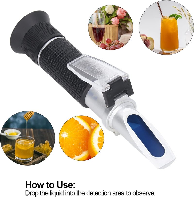 Dual Scale Refractometer for Sugar Brewing, Handheld Measuring Tool with Automatic Temperature Compensation - Image 3