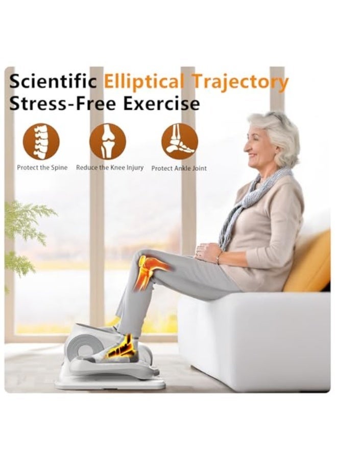 والالا جهاز تمرين بيضاوي الشكل تحت المكتب، جهاز تمرين كهربائي للساقين بيضاوي الشكل كما هو موضح في التلفاز، جهاز تمرين للقدمين والساقين بـ 12 سرعة أثناء الجلوس لكبار السن، جهاز تمرين صغير محمول بدواسة للجلوس للاستخدام في المنزل والمكتب - Image 2
