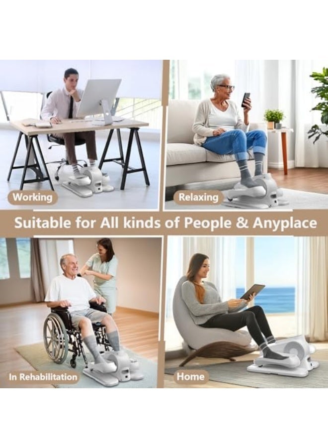 والالا جهاز تمرين بيضاوي الشكل تحت المكتب، جهاز تمرين كهربائي للساقين بيضاوي الشكل كما هو موضح في التلفاز، جهاز تمرين للقدمين والساقين بـ 12 سرعة أثناء الجلوس لكبار السن، جهاز تمرين صغير محمول بدواسة للجلوس للاستخدام في المنزل والمكتب - Image 3