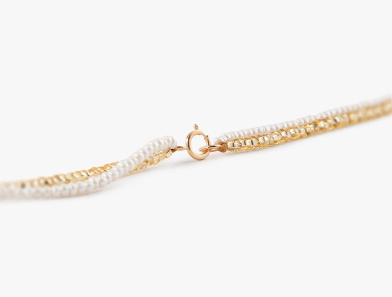 Minza “Elena” Women’s Necklace, Pure 18K Gold Circle Pendant with Pearl & Czech Beads, Handmade Adjustable Necklace for Women, Jewelry for Casual & Special Occasion. - Image 5