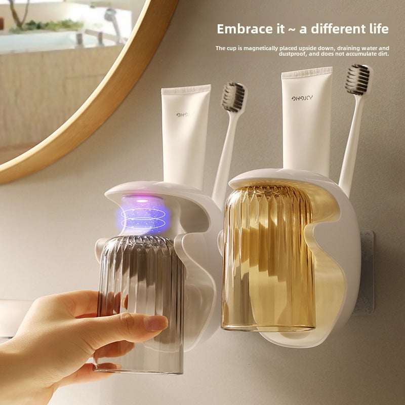 Toothbrush Holder Durable Plastic Suction Cup Hanging Design - Compact Storage Solution for Home Bathroom - Image 4