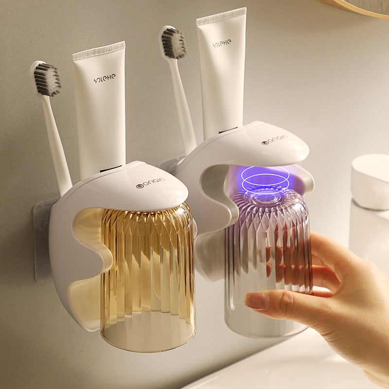Toothbrush Holder Durable Plastic Suction Cup Hanging Design - Compact Storage Solution for Home Bathroom - Image 2
