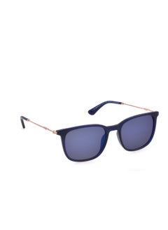 POLICE Men's Square Shape Polarized  Sunglasses SPLL77M536G5P - Lens Size: 53 Mm - Shiny Transp.Blue  - Image 4