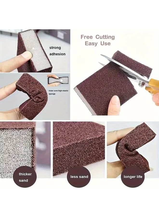 5 Pcs Heavy Duty Emery Cleaning Sponges Abrasive Scrubbing Pads For Rust Stains Pots Pans Dishes Bathroom Floors Walls - Image 2