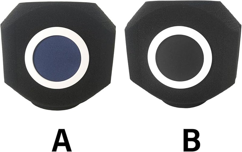 White Frame Blue Mesh Reusable Microphone Windscreen Foam Filter Cover for Podcasters Vocalists Noise Reduction - Image 4