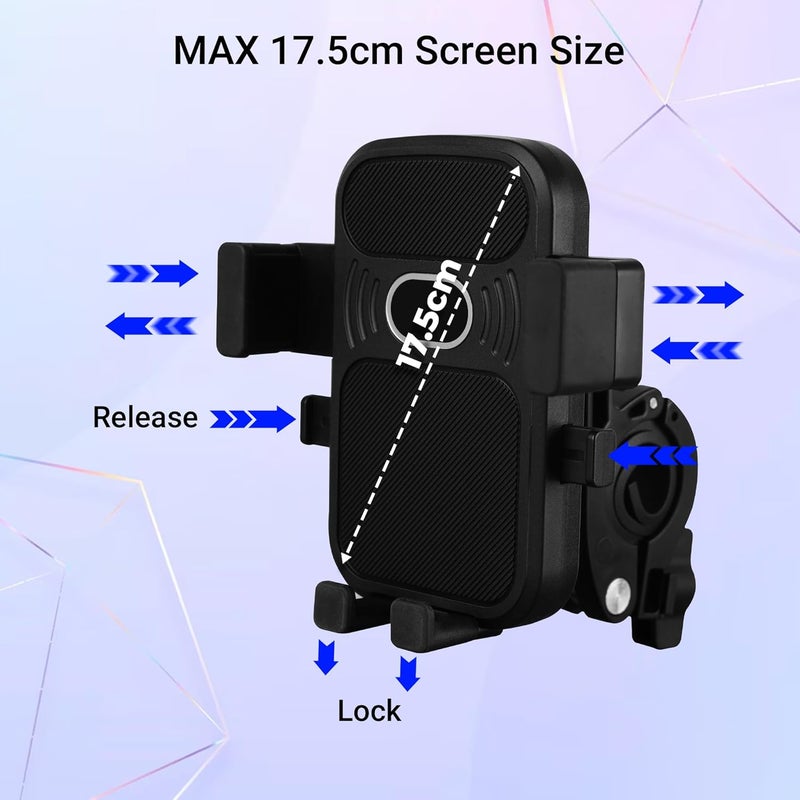 ZEBRONICS إطلاق جديد BMH100، حامل هواتف ذكية للدراجات، حتى 6.8 بوصات، قابل للدوران 360°، قفل وإفراج بضغطة واحدة، مستقر وآمن، وسادات سيليكون مضادة للانزلاق، للخرائط والملاحة - Image 4