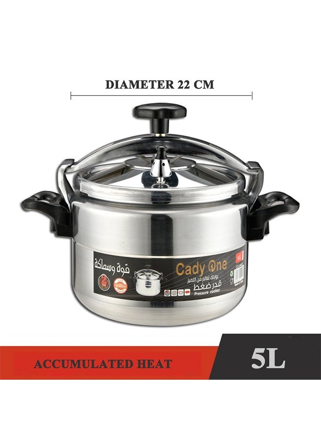 Cady One 5Liters 5 liter aluminum pressure cooker SIVER  - Image 1