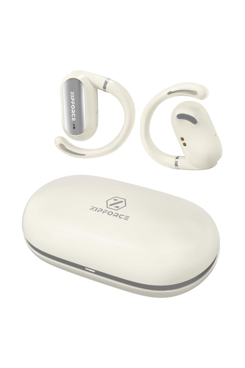 ZIPFORCE True Wireless Earbuds, Headphones 4-Mics ENC Clear Call, Open-Ear Bluetooth 5.3, Bluetooth Earbuds Touch Control, IPX6 Waterproof TWS, Light-Weight Earphones - Image 1