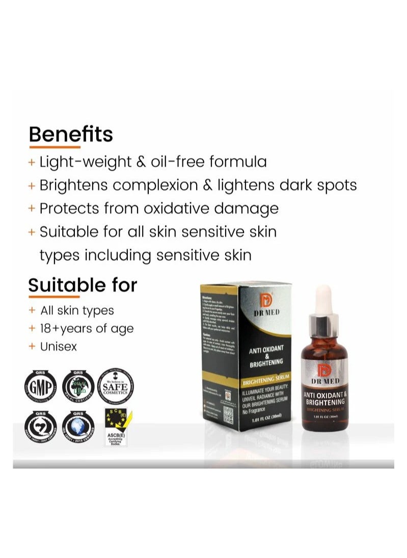 Dr.Med - DR MED Brightening Serum for Face Dark Spot Reduction, Even Skin Tone (30ml) - Image 1