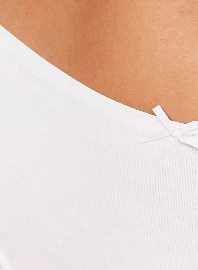 Splash FAV Set of 5 - Bow Detail Classic Briefs with Scalloped Hem