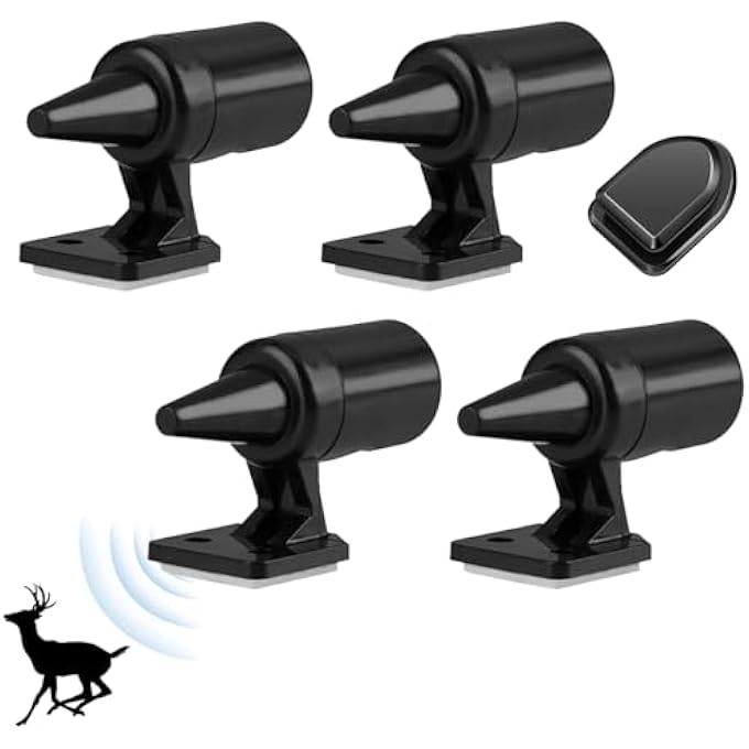 rayihni 4 x Ultrasonic Wildlife Alarm, Ultrasonic Anti-Game Whistle, Four Horns, Warning Deer Whistles, Deer Whistles for Cars, Motorcycles, Ultrasonic Deer Warning - Image 1