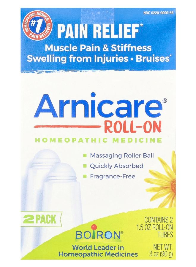 Boiron Arnicare Roll-On Pain Relief Fragrance-Free 2 Roll-On Tubes 1.5 oz Each