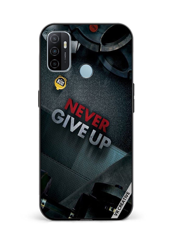 VR CREATIVE غطاء حماية لهاتف أوبو A53 بتصميم لا تستسلم متعدد الألوان - Image 1