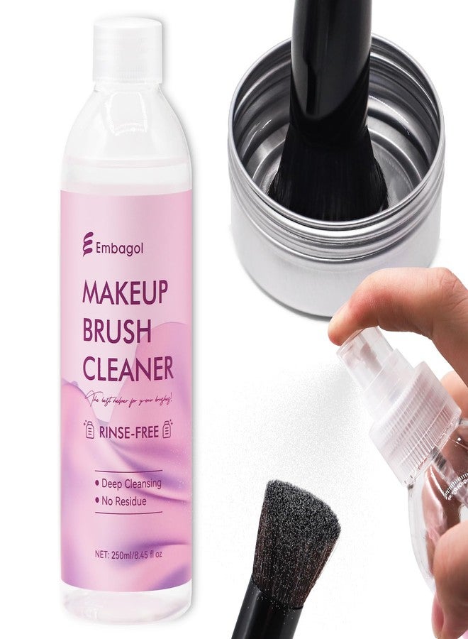 Embagol Makeup Brush Cleaner, Easily Remove Stubborn Makeup, Dirt & Impurities from Makeup Brushes, Rinse-Free & Quick Drying & Vegan & Cruelty-Free(250ml/8.45 fl oz) - Image 1