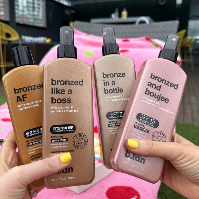 b tan ب.تان لوشن رذاذ الشمس SPF 7 | برونز في زجاجة - أفضل مكثف تان، معزز برونزي خارجي، محشو بزيت الأركان، الإلكتروليتات، وفيتامين C، علامة تجارية أسترالية، 8.45 أونصة سائلة - Image 5