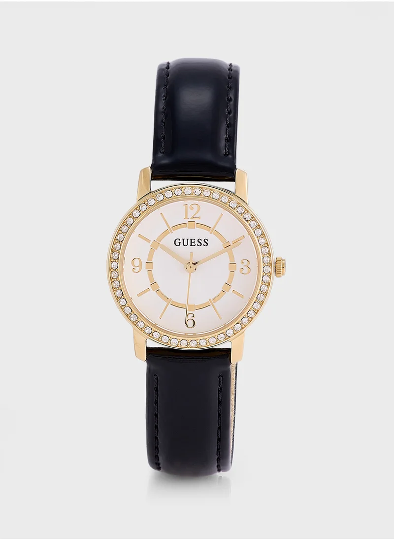 جس Melody Leather Strap Analog Watch