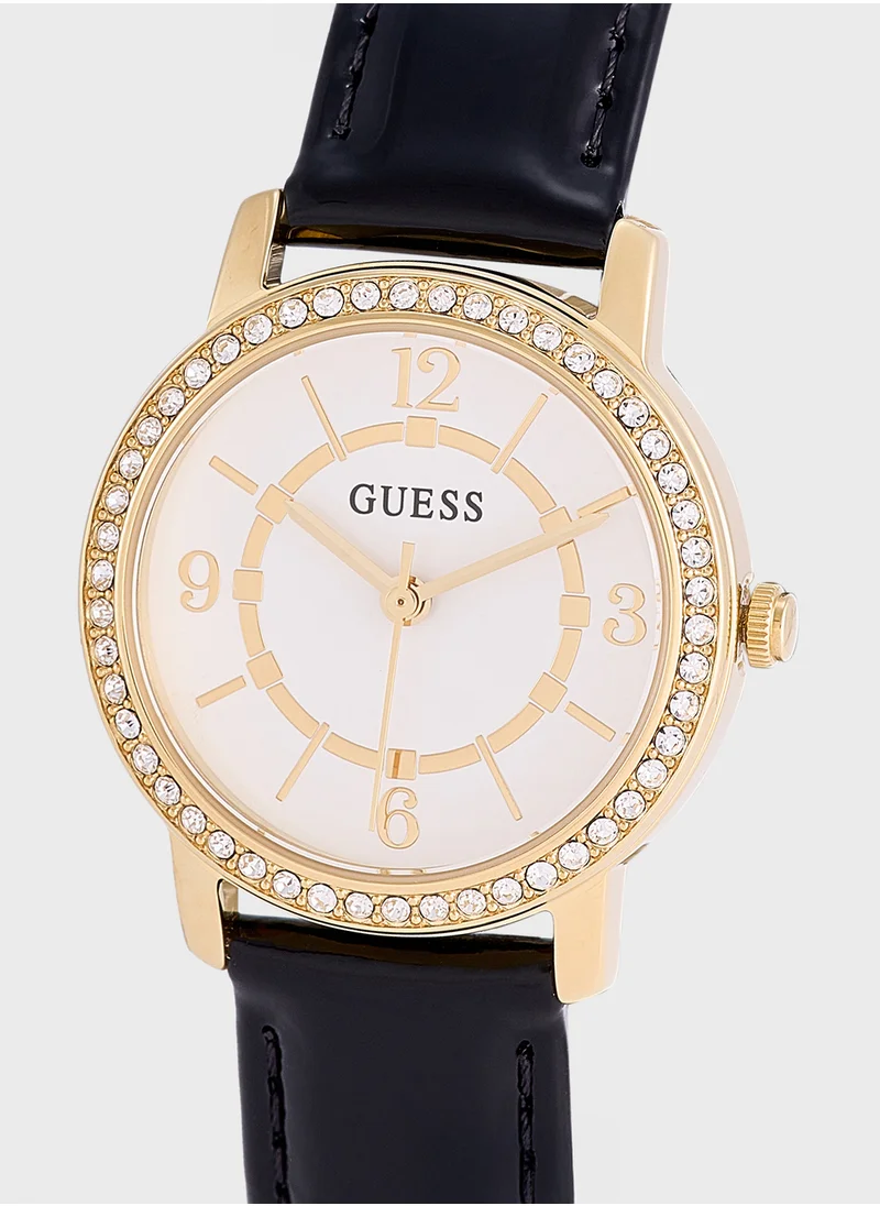 جس Melody Leather Strap Analog Watch