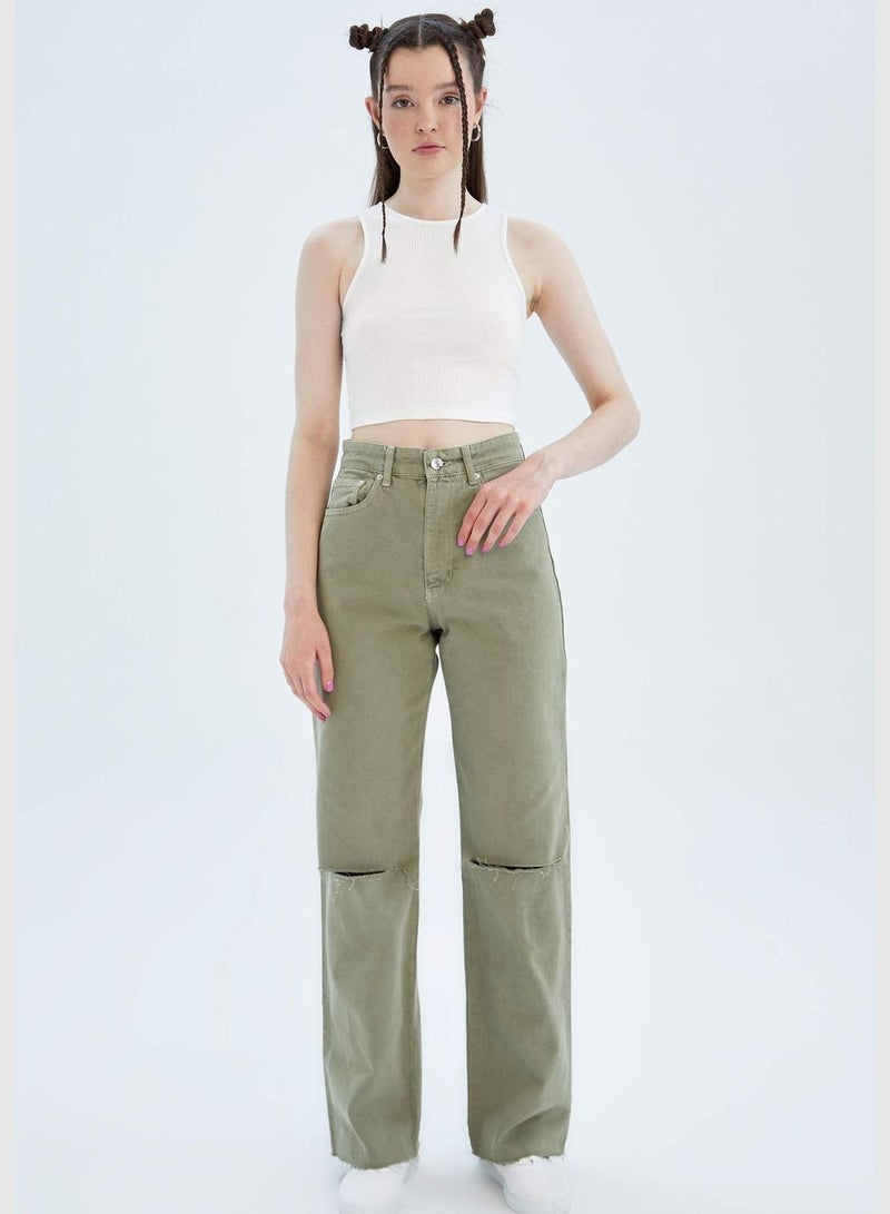 DeFacto High Waisted Distressed Culottes  - Image 2