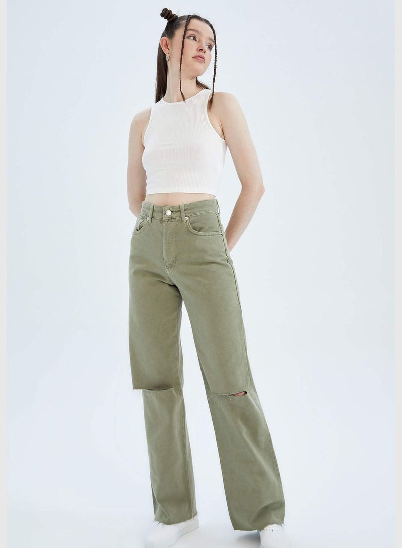 DeFacto High Waisted Distressed Culottes  - Image 1