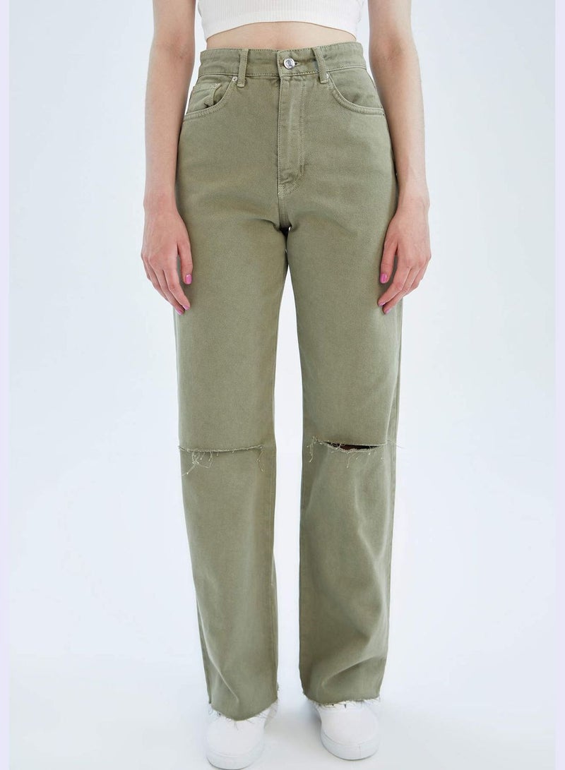 DeFacto High Waisted Distressed Culottes  - Image 4