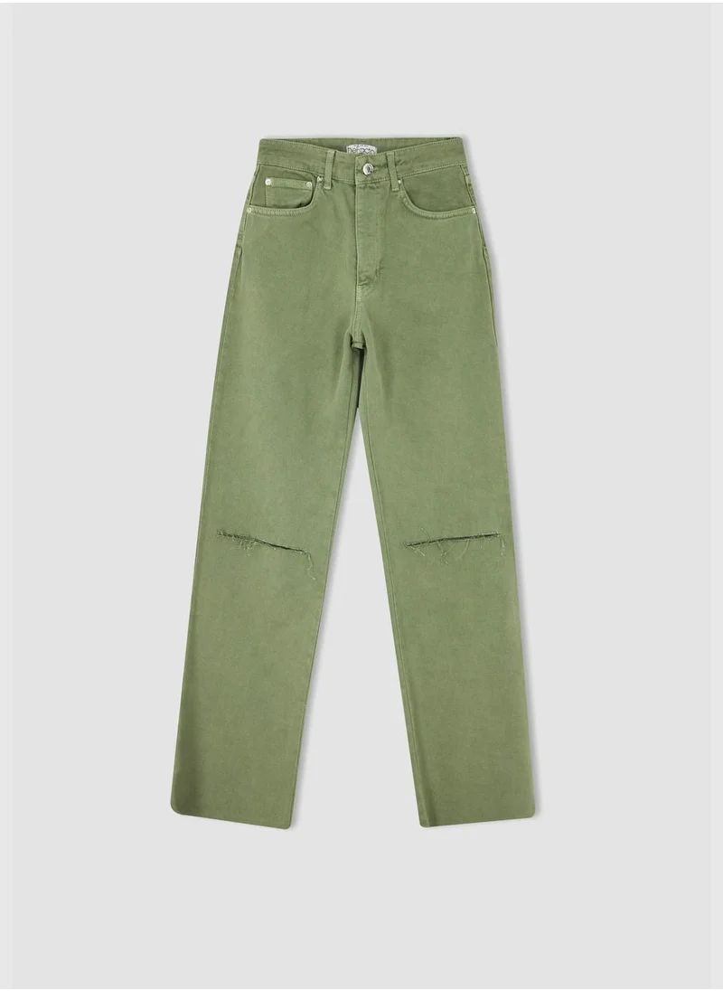 ديفاكتو High Waisted Distressed Culottes
