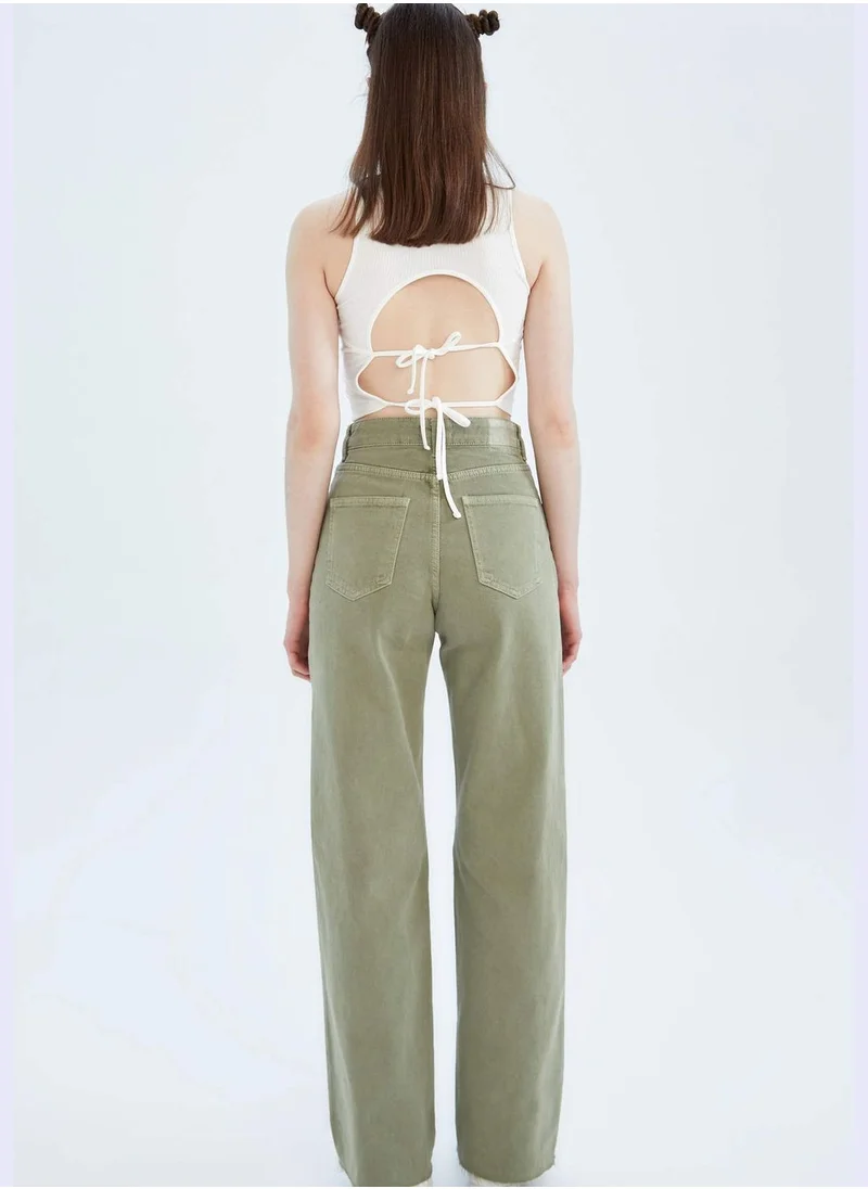 ديفاكتو High Waisted Distressed Culottes
