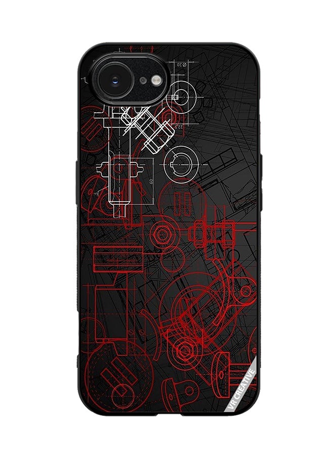 Protective Case Cover For Apple iPhone 16e Industrial Abstract Design Multicolour