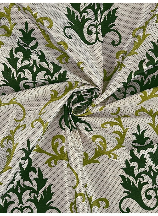 Cortina - Cortina 1 Piece Damask Design Panel Eyelet Polyester Window Curtain - 5-Feet, Green - Image 1