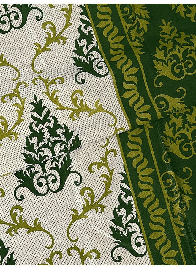 Cortina - Cortina 1 Piece Damask Design Panel Eyelet Polyester Window Curtain - 5-Feet, Green - Image 1