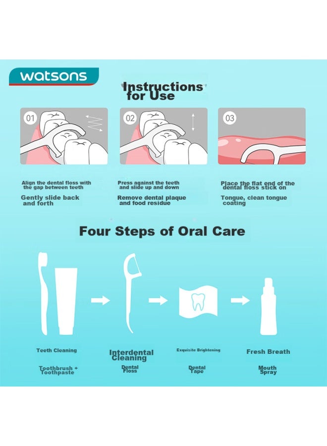 Watsons Round Dental Floss Picks, 50 Pieces X 3 Boxes - Image 3